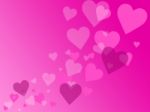 Hearts Background Shows Valentine Day And Abstract Stock Photo