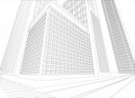 Wireframe Urban City Stock Photo