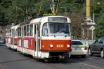 Tram Crossing The Cechuv Bridge In Prague Stock Photo