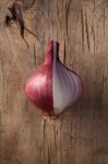 Shallots Still Life Wood Background Stock Photo