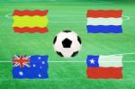 Flag Of Group B Soccer World Cup 2014 Stock Photo