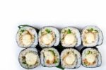 Fresh Sushi Choice Combination Assortment Selection Stock Photo