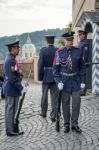 Changing The Guard At The Castle In Prague Stock Photo