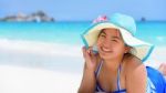 Happy Girl On The Beach At Thailand Stock Photo