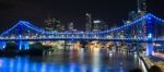 Story Bridge On New Years Eve 2016 In Brisbane Stock Photo