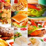 Burgers And Sandwiches Collection On A Collage Stock Photo