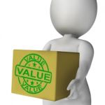 Value Box Means Quality And Worth Of Goods Stock Photo