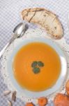 Homemade Carrot Soup Stock Photo