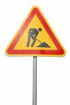 Construction Road Sign Stock Photo