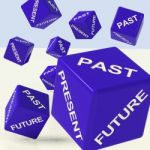 Past Present Future Dice Stock Photo