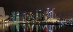 Night-time View Of Singapore Stock Photo