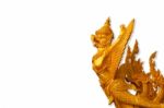 Golden Garuda Images On A White Background Stock Photo