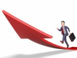 Aims Arrow Shows Business Person And Ahead 3d Rendering Stock Photo