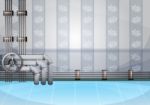 Cartoon  Illustration Water Pipe Wall With Separated Layers Stock Photo