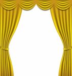 Luxury Golden Curtain Stock Photo