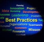 Best Practices Words Shows Optimum Business Procedures Stock Photo