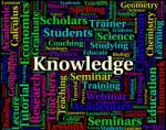 Knowledge Word Indicates Wise Expertise And Words Stock Photo