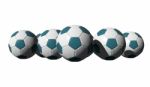 3d Rendered Cyan Soccer Balls Stock Photo