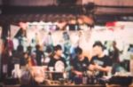 Blurred People Buying Food On The Street Stock Photo