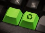 Recycling Computer Key In Green Stock Photo