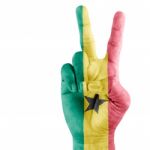 Ghana Flalg  On Hand Stock Photo