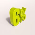 Percentage Sign, 6 Percent Stock Photo