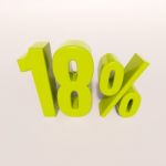 Percentage Sign, 18 Percent Stock Photo