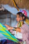 Karen Tribal Girl From Padaung Long Neck Hill Tribe Village Stock Photo