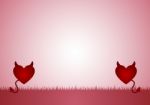 Heart Devil With Grass And Copy-space  Background Stock Photo