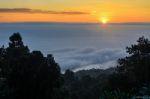 Colorful Sunrise Above The Clouds Stock Photo