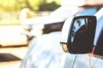 Side Windows Of Cars Stock Photo