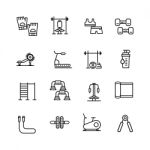 Fiitness Icon Set On White Background Stock Photo