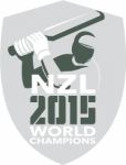 New Zealand Cricket 2015 World Champions Shield Stock Photo