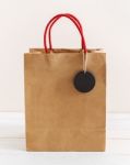 Brown Paper Shopping Bag Stock Photo