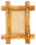 Old Wooden Frame With Rope Stock Photo