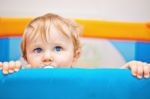 Closeup Of One Year Baby Boy Stock Photo