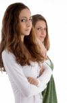 Two Young Friends Posing At Camera Stock Photo