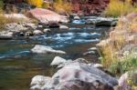 Virgin River In Autumn Stock Photo