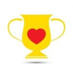  Love Heart Trophy Illustration Stock Photo