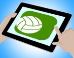 Soccer Online Indicates Tablet Footbal 3d Illustration Stock Photo