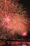 Fireworks In Brisbane City Stock Photo