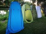 Bathroom Tents For Camper Wear Or Change Clothes Outdoor Stock Photo