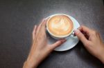 Hands Holding Coffee Cup Stock Photo