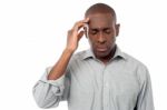 Middle Aged Man Having Headache Stock Photo