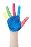 Colorfully Painted Hand Stock Photo