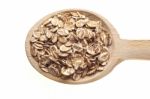 Oats On Wooden Spoon Stock Photo