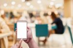 Hand With Smartphone On Clinic Stock Photo