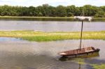 Boat On A River Stock Photo