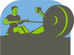 Rower Rowing Machine Half Circle Retro Stock Photo