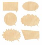 Wooden Speech Bubbles Icon Stock Photo